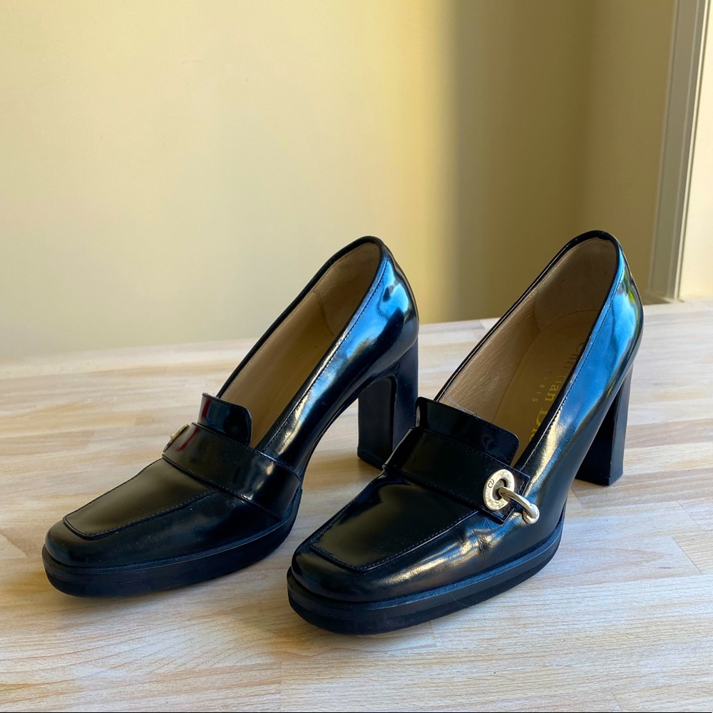 Authentic Christian Dior Black Leather Heels